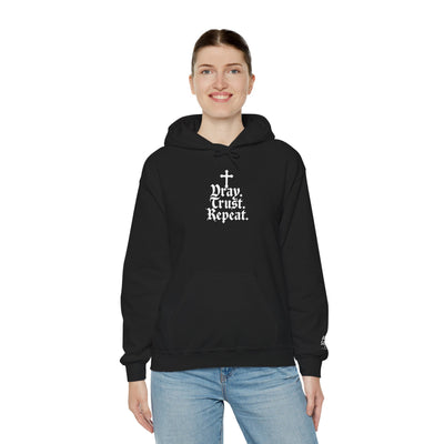 Pray Trust Repeat Cozy Unisex Hooded Sweatshirt for Every Occasion