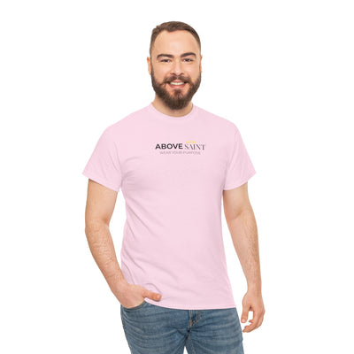 Unisex Heavy Cotton Tee with Above Saint Design
