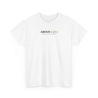 Unisex Heavy Cotton Tee with Above Saint Design