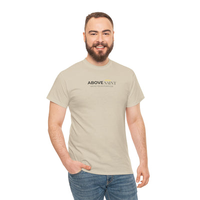 Unisex Heavy Cotton Tee with Above Saint Design