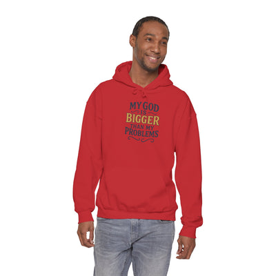 Inspirational Heavy Blend Hoodie | My God is Bigger Than My Problems
