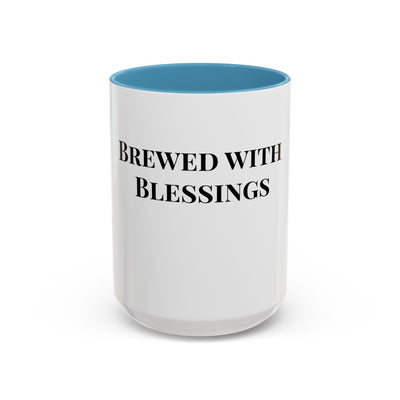 Brewed with Blessings White Ceramic Mug – Christian Coffee Cup (11oz & 15oz), Dishwasher & Microwave Safe