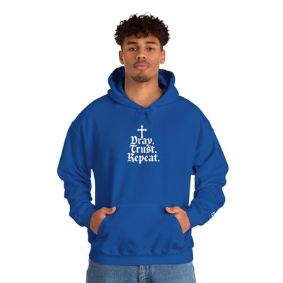 Pray Trust Repeat Cozy Unisex Hooded Sweatshirt for Every Occasion