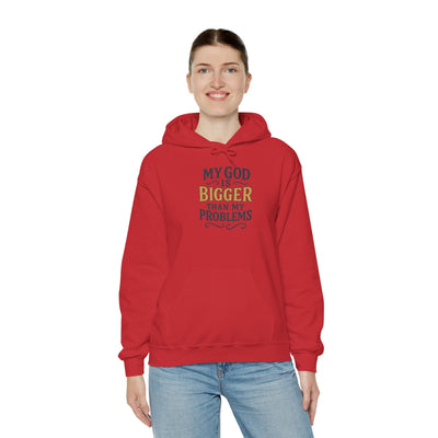 Inspirational Heavy Blend Hoodie | My God is Bigger Than My Problems