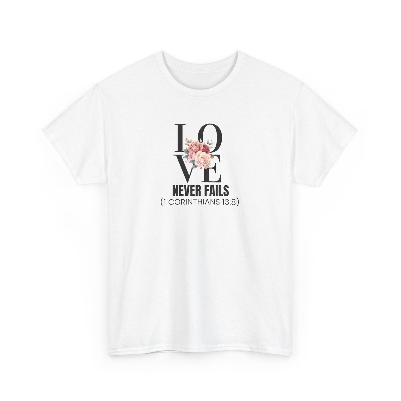 Love Never Fails Unisex Cotton Tee - Inspirational Shirt