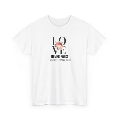 Love Never Fails Unisex Cotton Tee - Inspirational Shirt