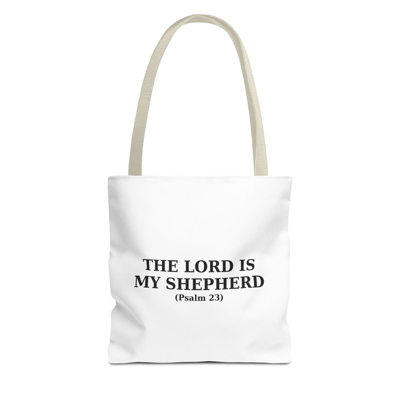 The Lord is My Shepherd (Psalm 23) Inspirational Bible Verse Tote Bag