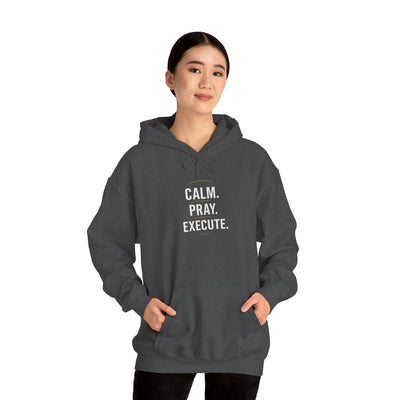 Motivational Unisex Hoodie - Calm. Pray. Execute.