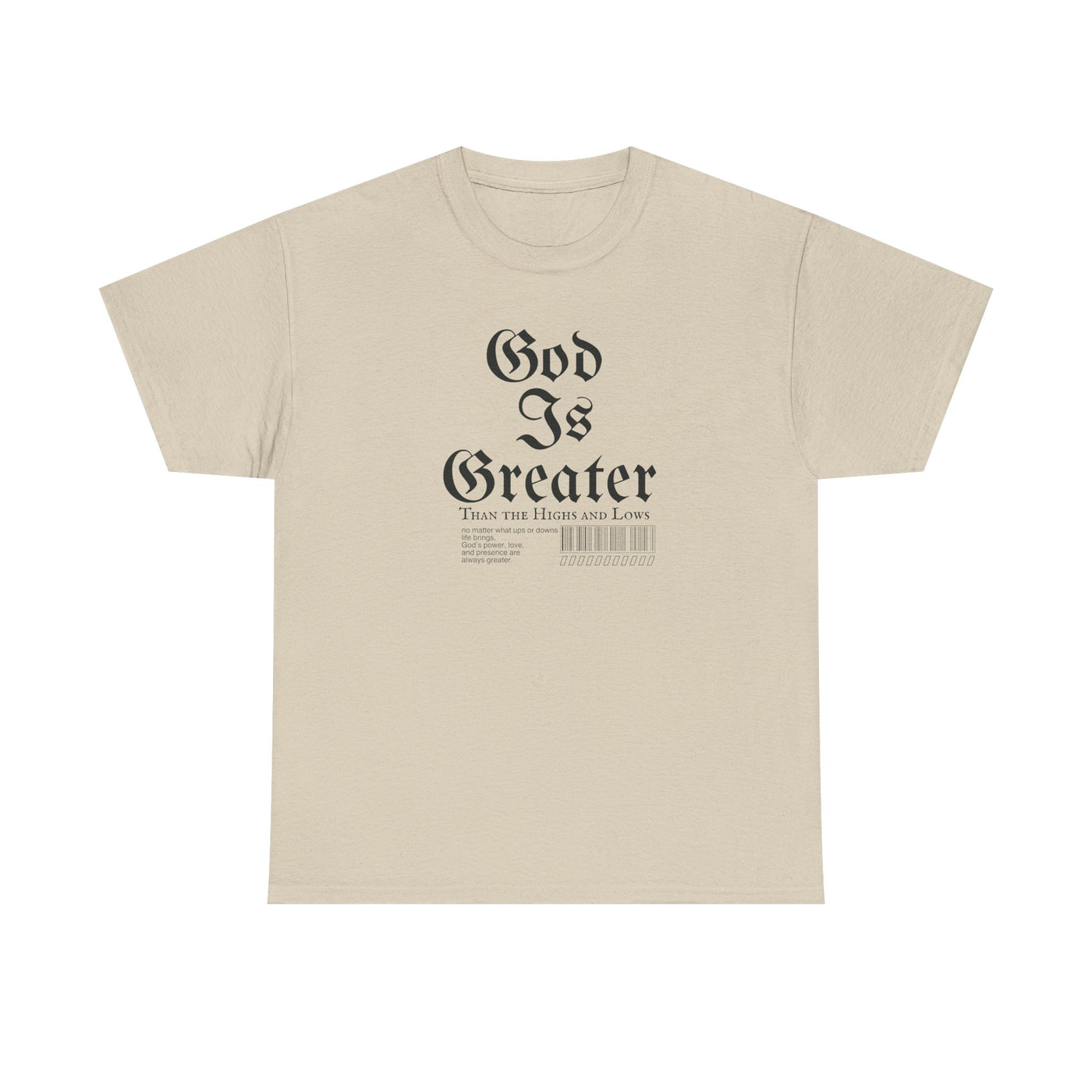 God Is Greater Unisex Heavy Cotton Tee, Faith-Based T-Shirt