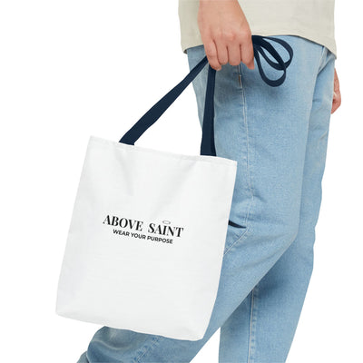 Above Saint Tote Bag – Christian Faith Tote | Wear Your Purpose