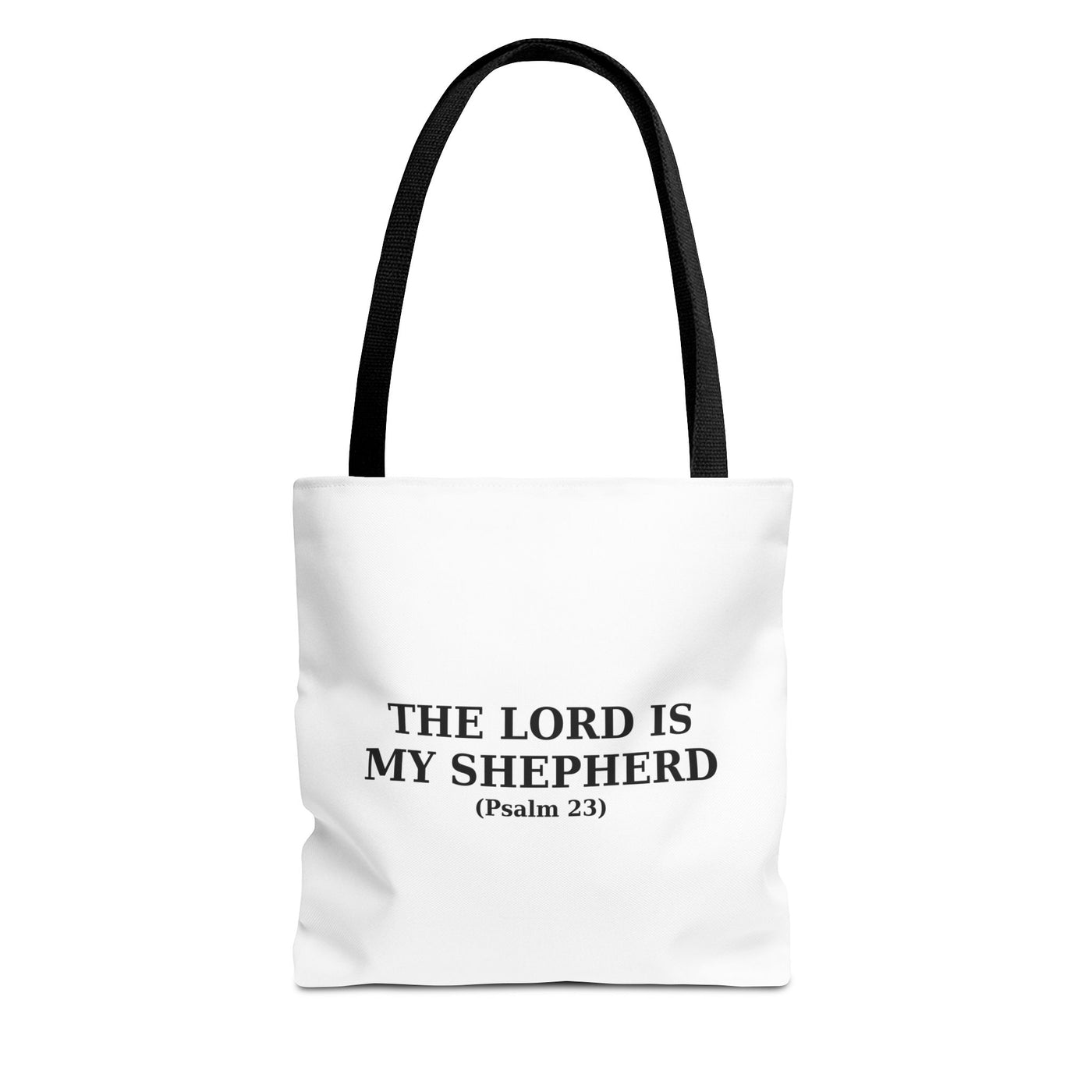 The Lord is My Shepherd (Psalm 23) Inspirational Bible Verse Tote Bag