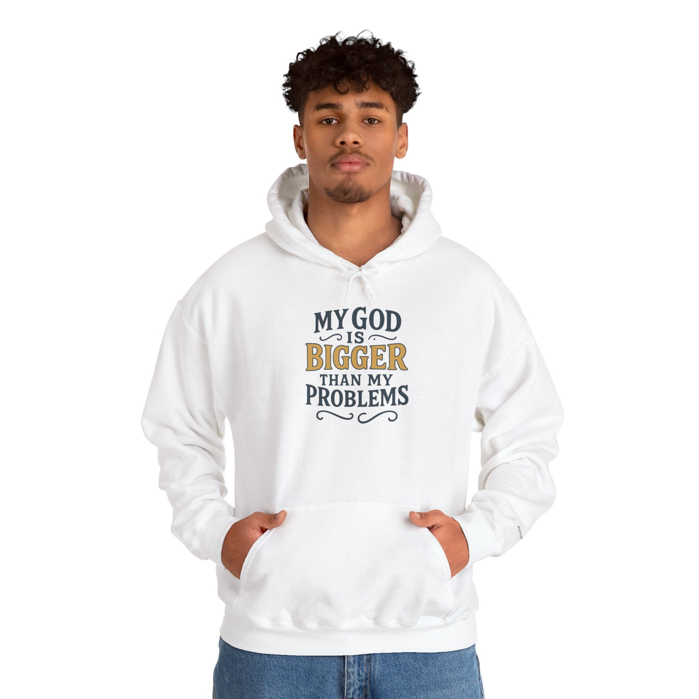 Inspirational Heavy Blend Hoodie | My God is Bigger Than My Problems