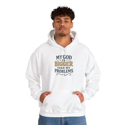 Inspirational Heavy Blend Hoodie | My God is Bigger Than My Problems