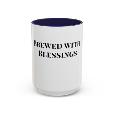 Brewed with Blessings White Ceramic Mug – Christian Coffee Cup (11oz & 15oz), Dishwasher & Microwave Safe