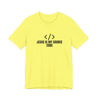 Faith-Inspired Tech Tee, Jesus Is My Source Code Shirt, Unisex