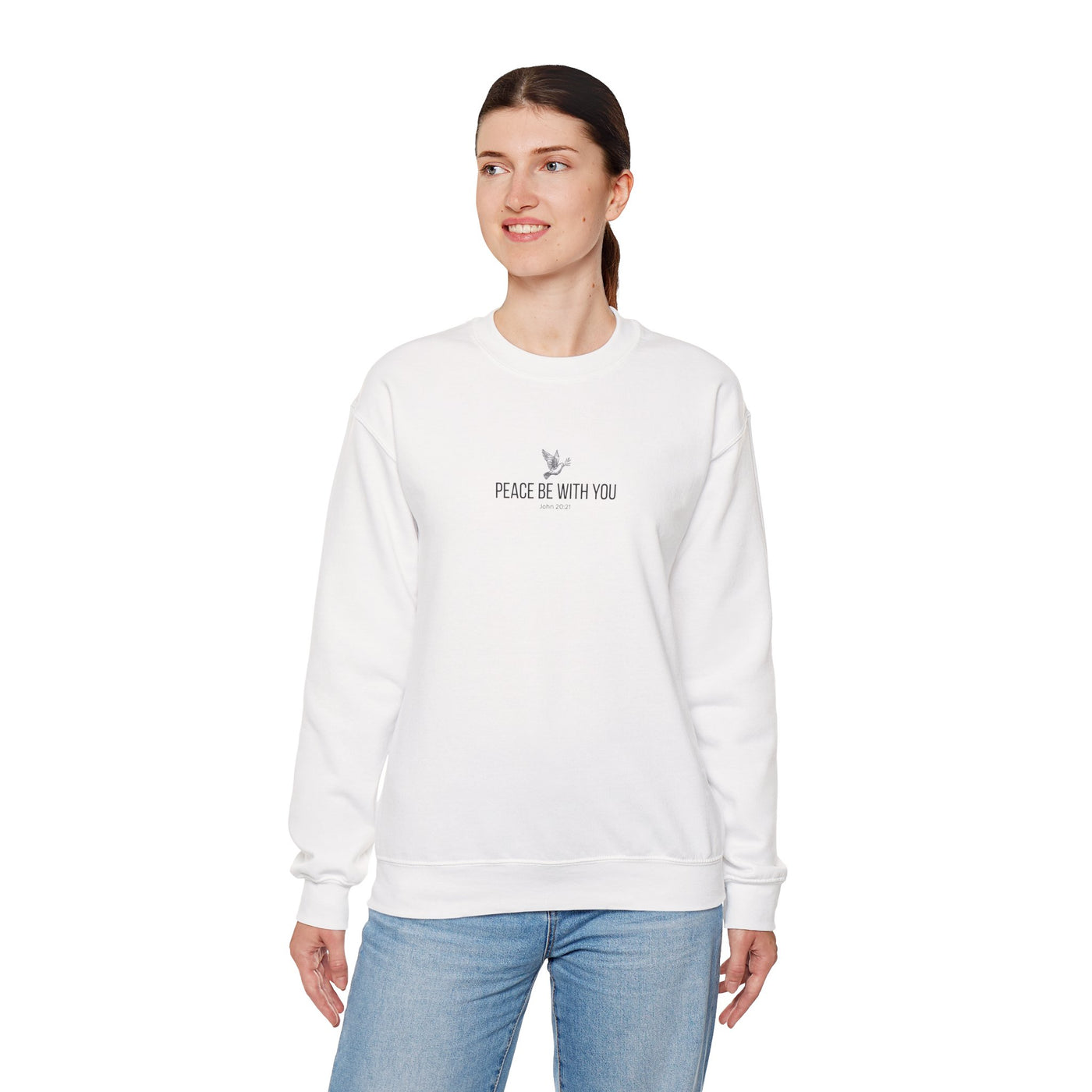 Unisex Peace Be With You  Cozy Crewneck Sweatshirt