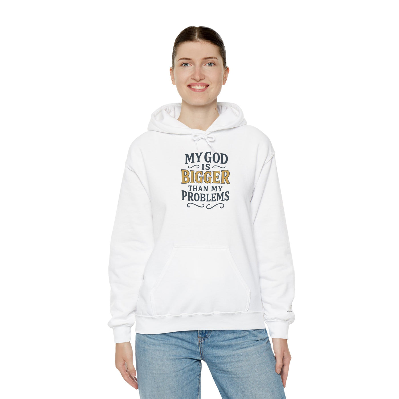 Inspirational Heavy Blend Hoodie | My God is Bigger Than My Problems