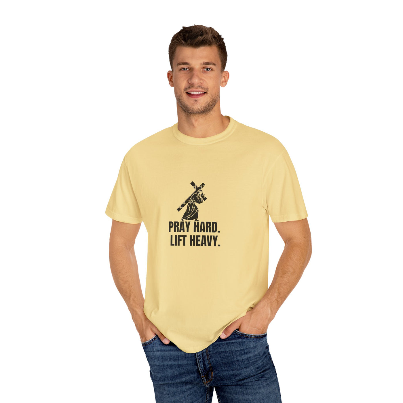 Pray Hard Lift Heavy Tee, Inspirational  Apparel
