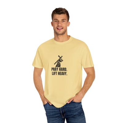 Pray Hard Lift Heavy Tee, Inspirational  Apparel
