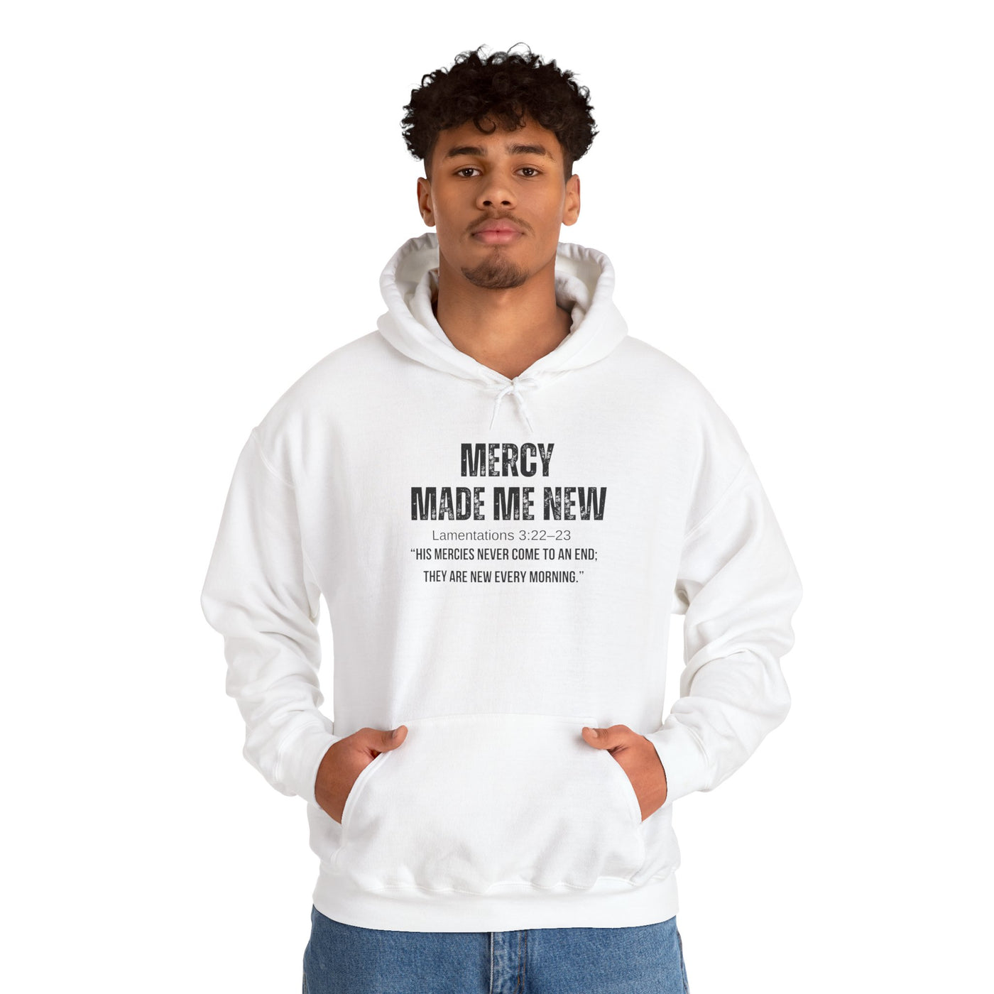 Inspirational Hoodie: Mercy Made Me New, Faith Sweatshirt