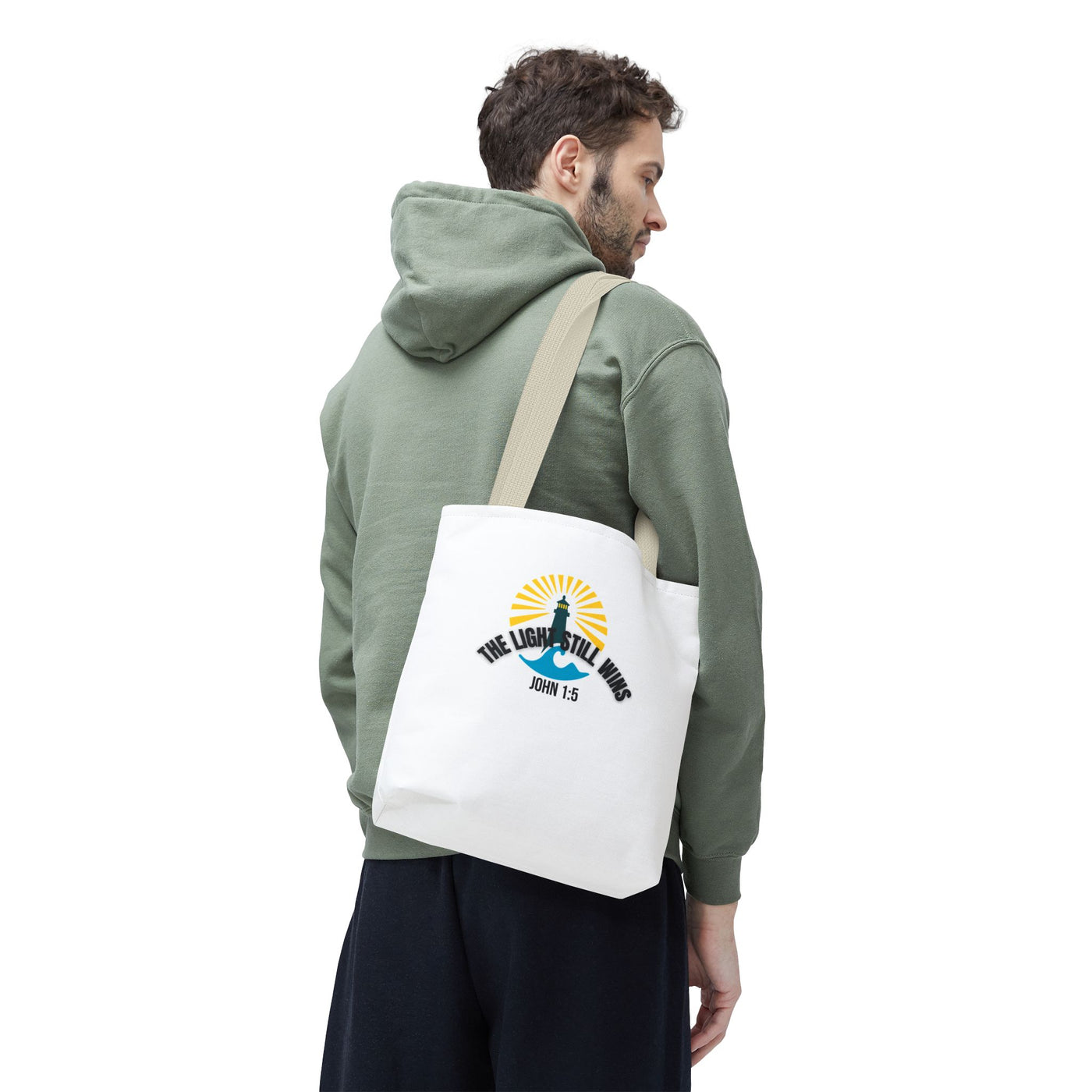 Light of Hope Tote Bag - Inspirational Messenger, Religious Tote, Everyday Carry-all