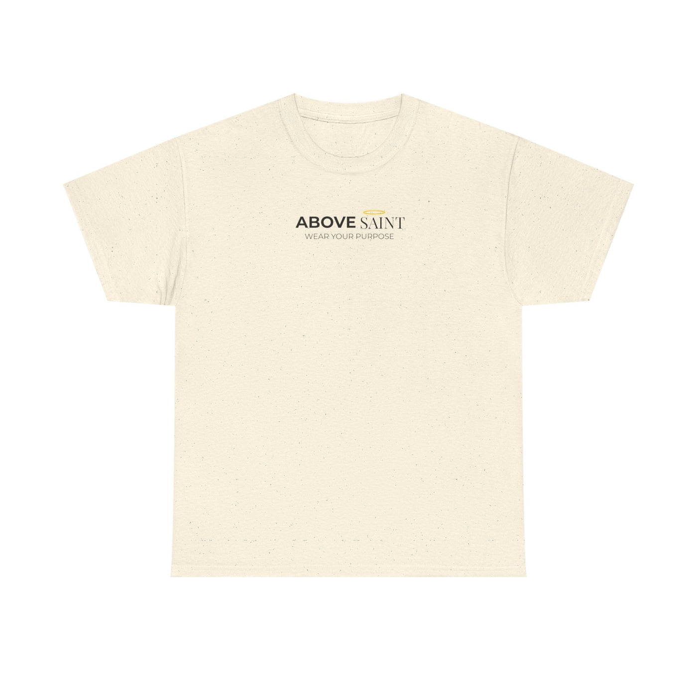 Unisex Heavy Cotton Tee with Above Saint Design