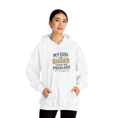 Inspirational Heavy Blend Hoodie | My God is Bigger Than My Problems