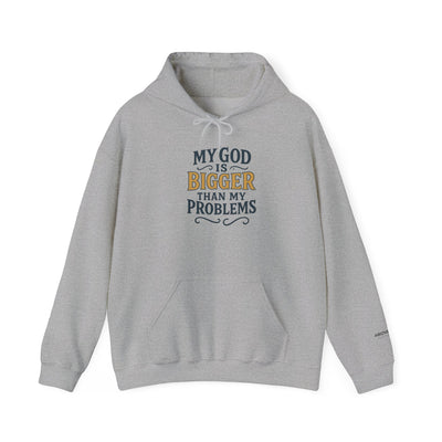 Inspirational Heavy Blend Hoodie | My God is Bigger Than My Problems