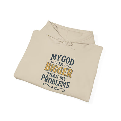 Inspirational Heavy Blend Hoodie | My God is Bigger Than My Problems