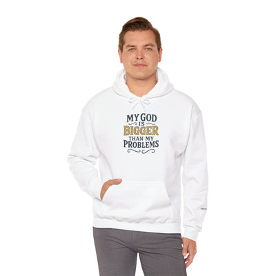 Inspirational Heavy Blend Hoodie | My God is Bigger Than My Problems