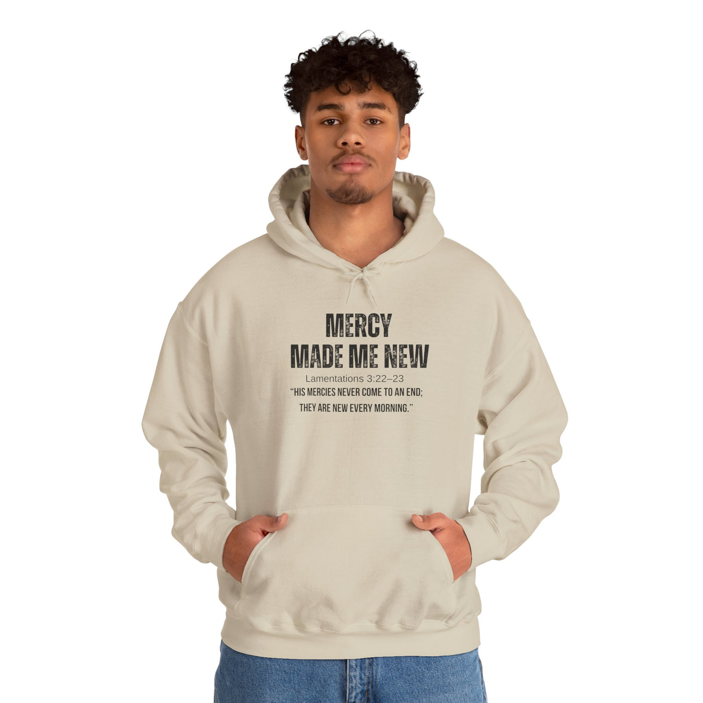 Inspirational Hoodie: Mercy Made Me New, Faith Sweatshirt