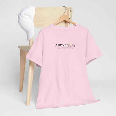 Unisex Heavy Cotton Tee with Above Saint Design