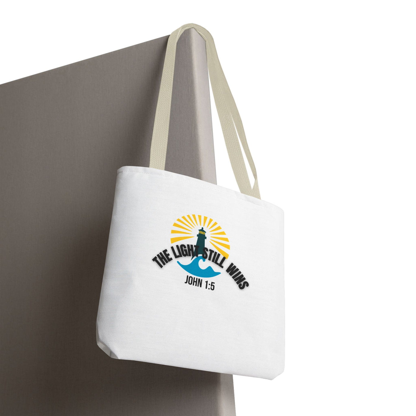 Light of Hope Tote Bag - Inspirational Messenger, Religious Tote, Everyday Carry-all