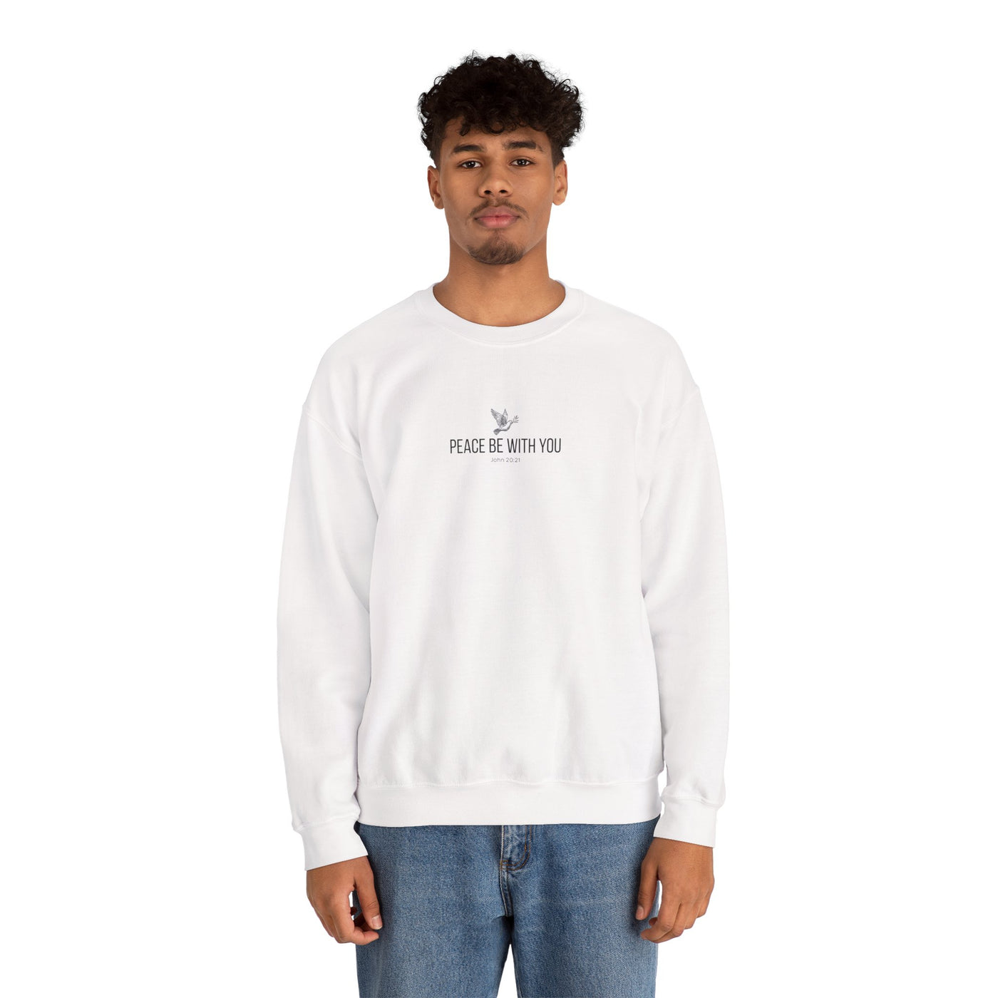 Unisex Peace Be With You  Cozy Crewneck Sweatshirt