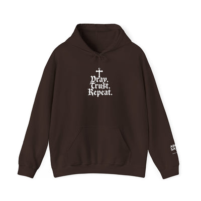 Pray Trust Repeat Cozy Unisex Hooded Sweatshirt for Every Occasion