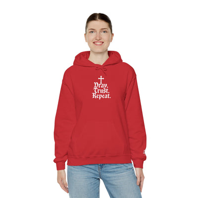 Pray Trust Repeat Cozy Unisex Hooded Sweatshirt for Every Occasion