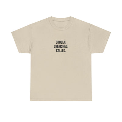 Chosen Cherished Called Unisex Heavy Cotton Tee, Inspirational T-Shirt