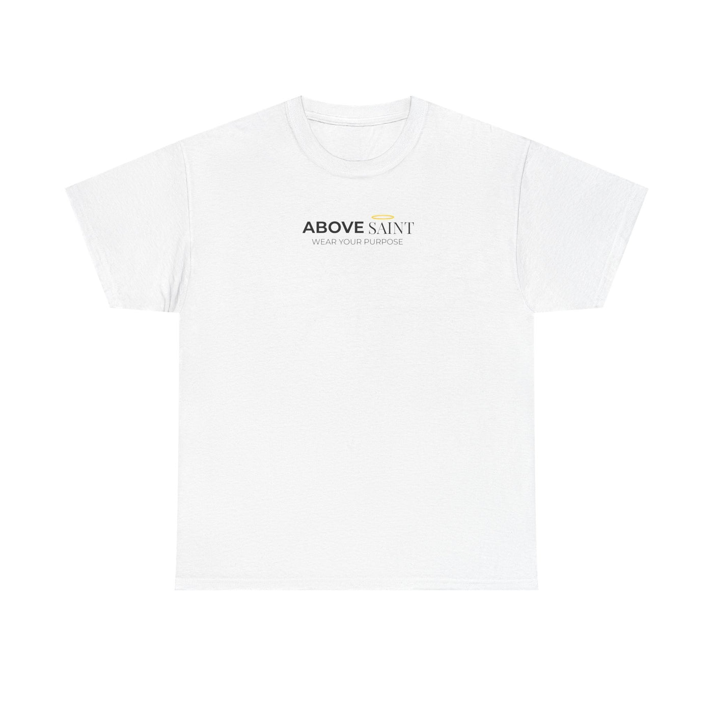 Unisex Heavy Cotton Tee with Above Saint Design