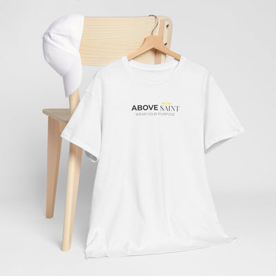 Unisex Heavy Cotton Tee with Above Saint Design