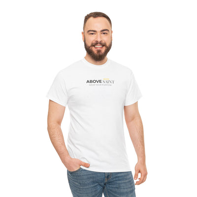 Unisex Heavy Cotton Tee with Above Saint Design
