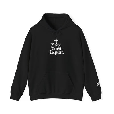 Pray Trust Repeat Cozy Unisex Hooded Sweatshirt for Every Occasion