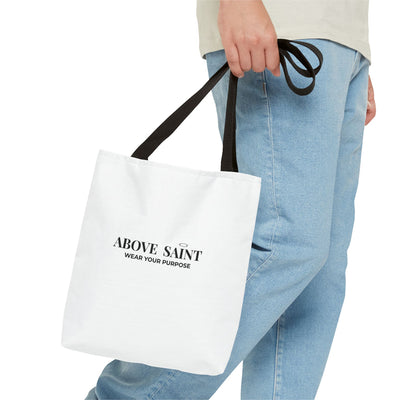 Above Saint Tote Bag – Christian Faith Tote | Wear Your Purpose