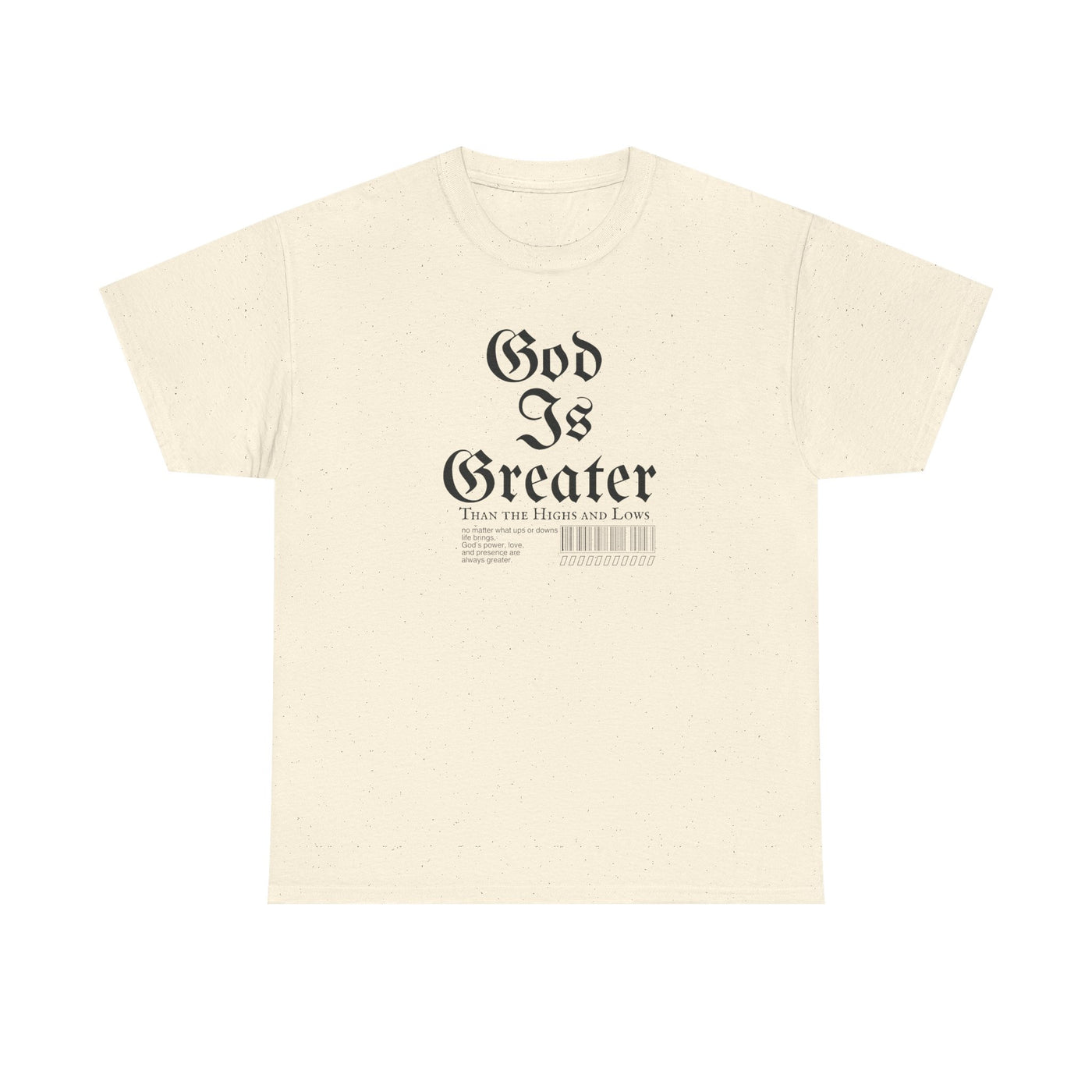 God Is Greater Unisex Heavy Cotton Tee, Faith-Based T-Shirt