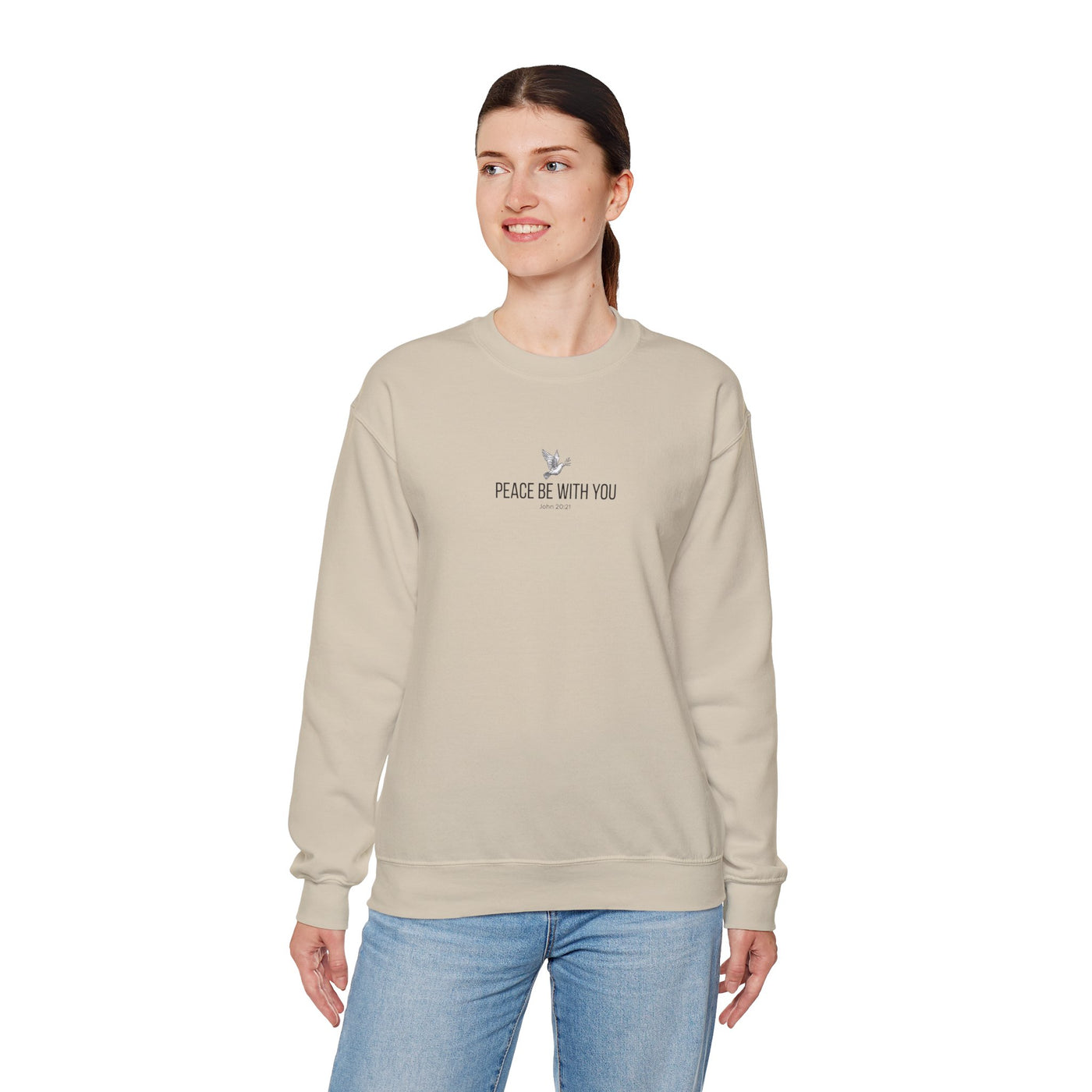 Unisex Peace Be With You  Cozy Crewneck Sweatshirt