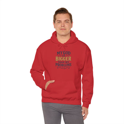Inspirational Heavy Blend Hoodie | My God is Bigger Than My Problems