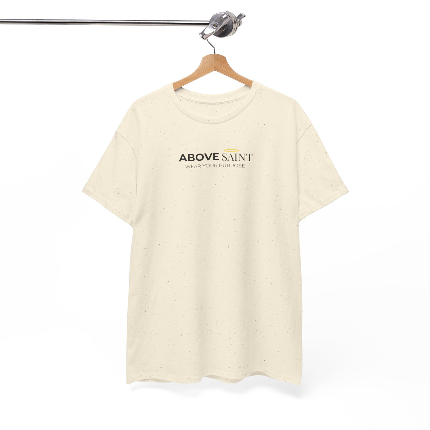 Unisex Heavy Cotton Tee with Above Saint Design