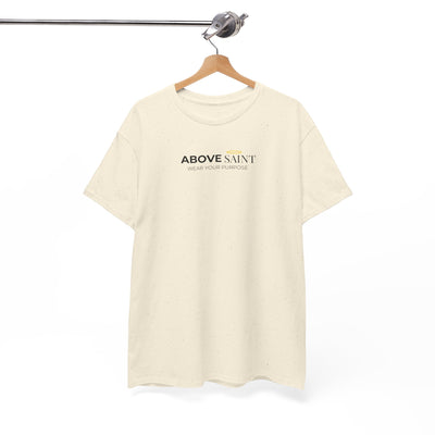 Unisex Heavy Cotton Tee with Above Saint Design