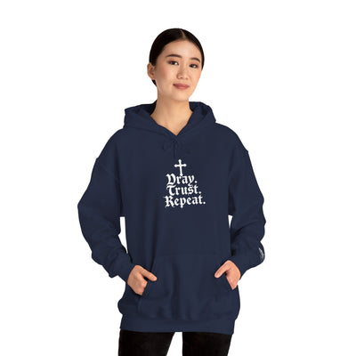 Pray Trust Repeat Cozy Unisex Hooded Sweatshirt for Every Occasion