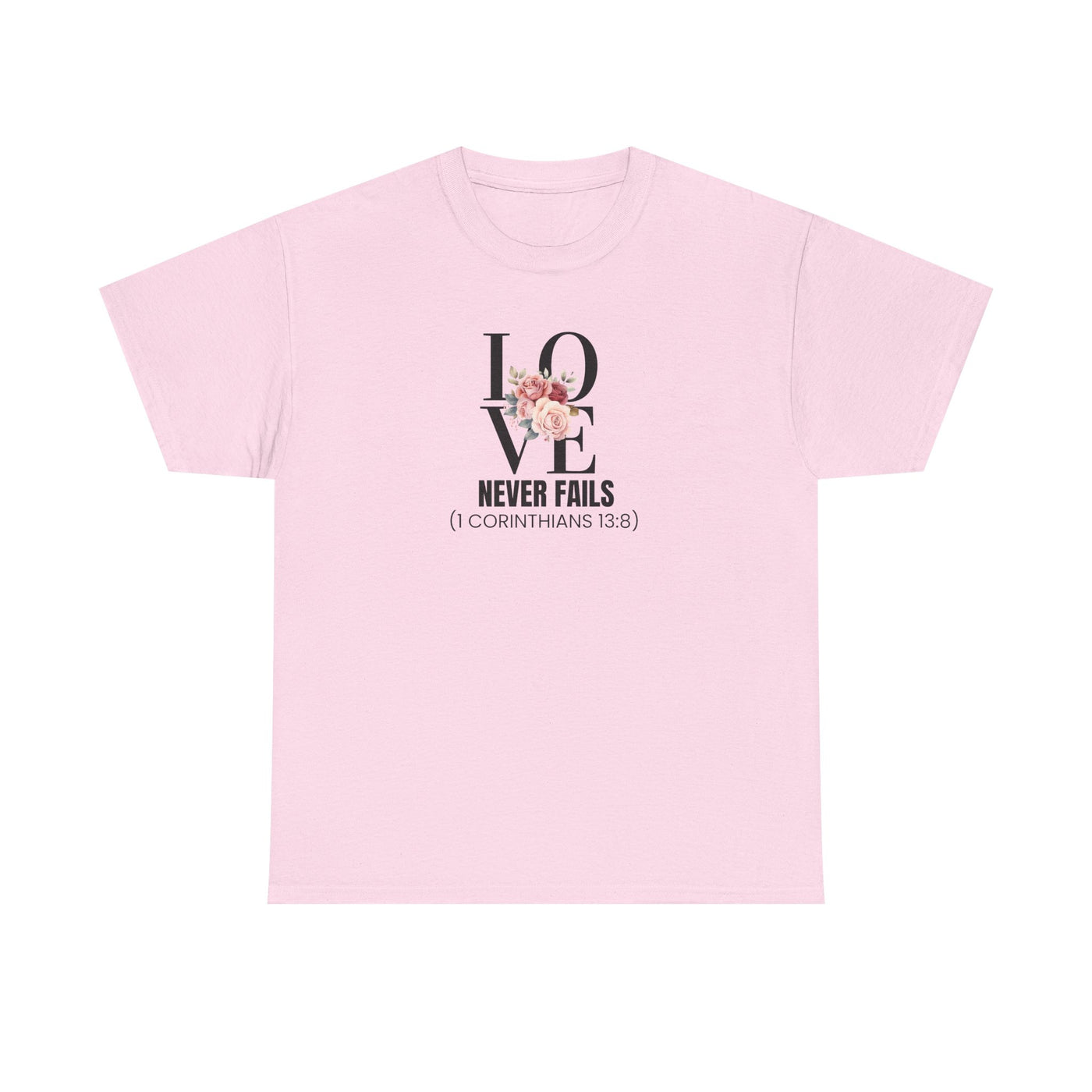 Love Never Fails Unisex Cotton Tee - Inspirational Shirt