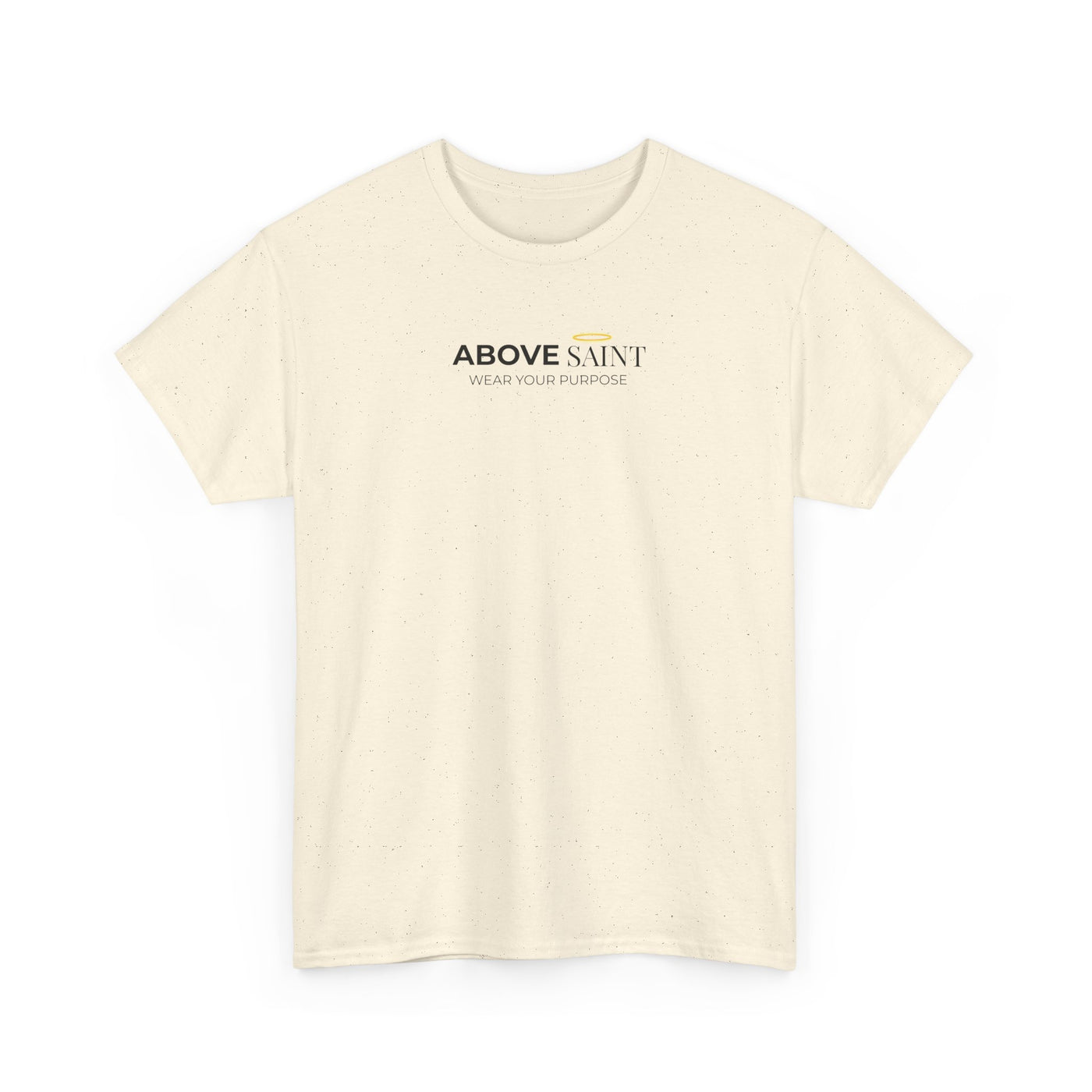 Unisex Heavy Cotton Tee with Above Saint Design